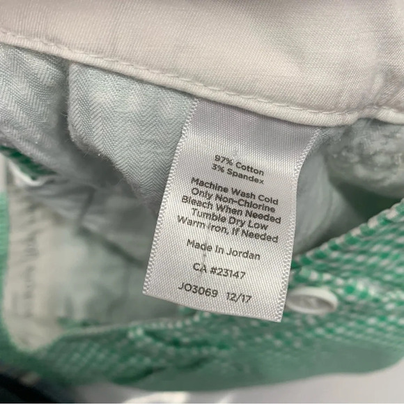 Talbots Perfect Skimmer Pants Woman  10P Gingham Green White Pockets Travel Work - Picture 7 of 10